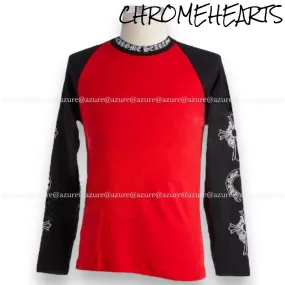 CHROME HEARTS  |Crew Neck Unisex Street Style Long Sleeves