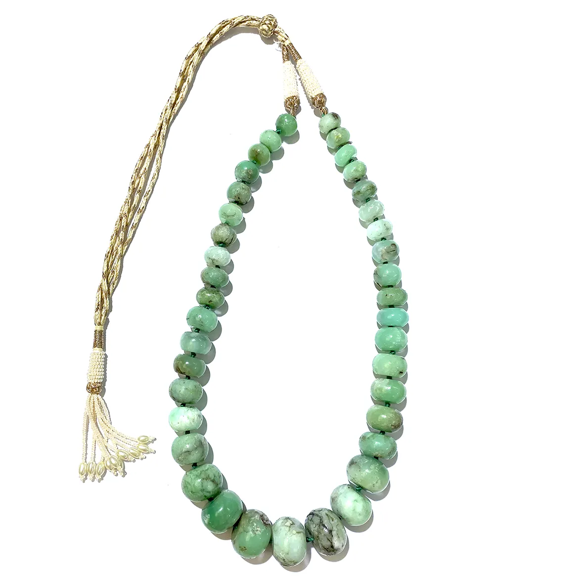 Chrysoprase necklace with stepped rondelle elements