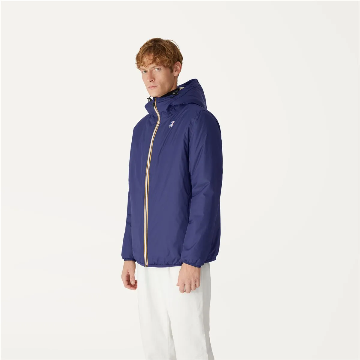 Claude Orsetto - Unisex Sherpa Lined Waterproof Full Zip Rain Jacket in Blue Medieval