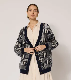 Cleobella Feliz Cardigan - Blue & Cream