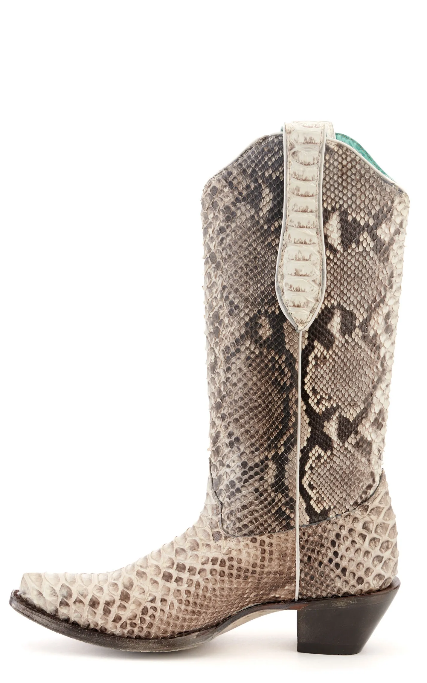 Corral Women's Natural Full Python Snip Toe Exotic Cowboy Boots