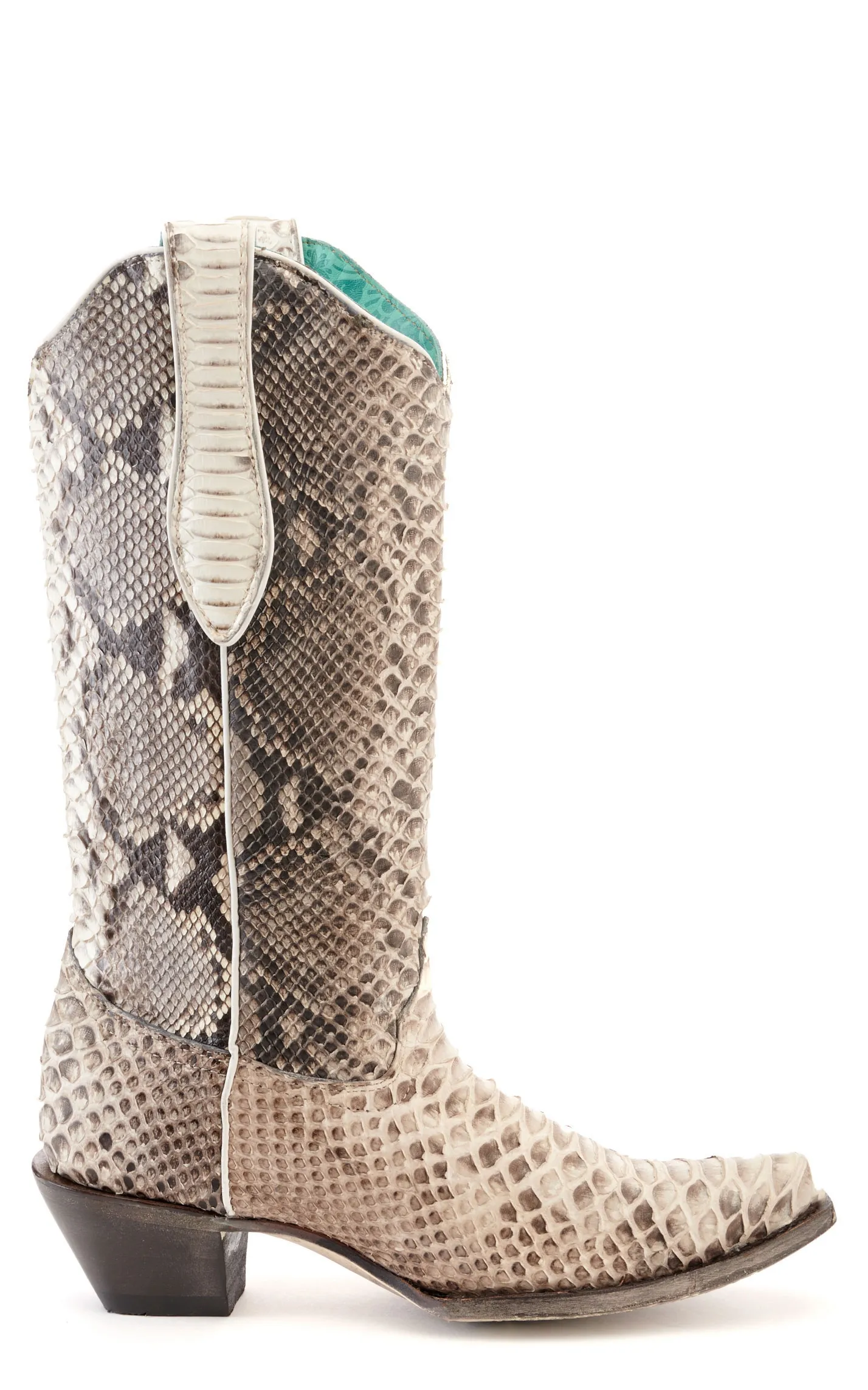 Corral Women's Natural Full Python Snip Toe Exotic Cowboy Boots