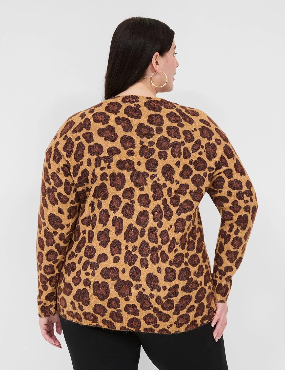 Crew-Neck Animal Printed Sweater