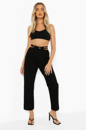 Cut Out Waist Detail Boyfriend Jeans