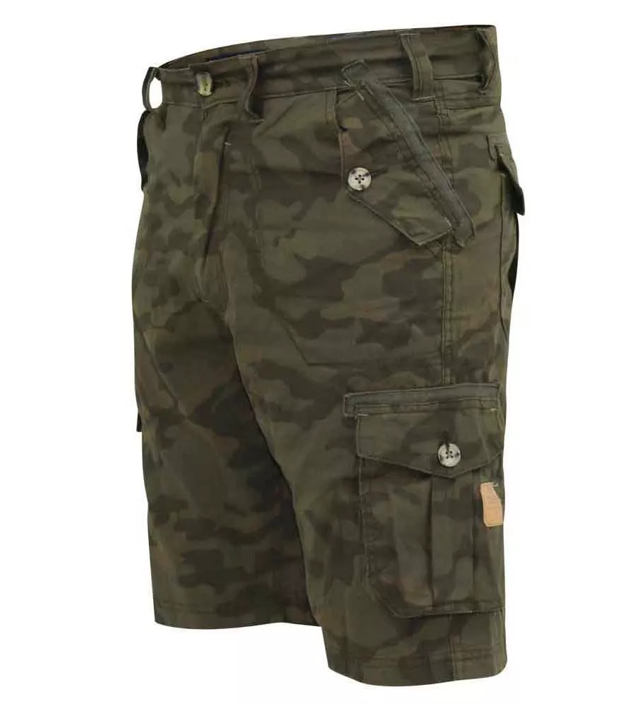 D555 Big Mens Camouflage Cotton Cargo Shorts (WOODBRIDGE)