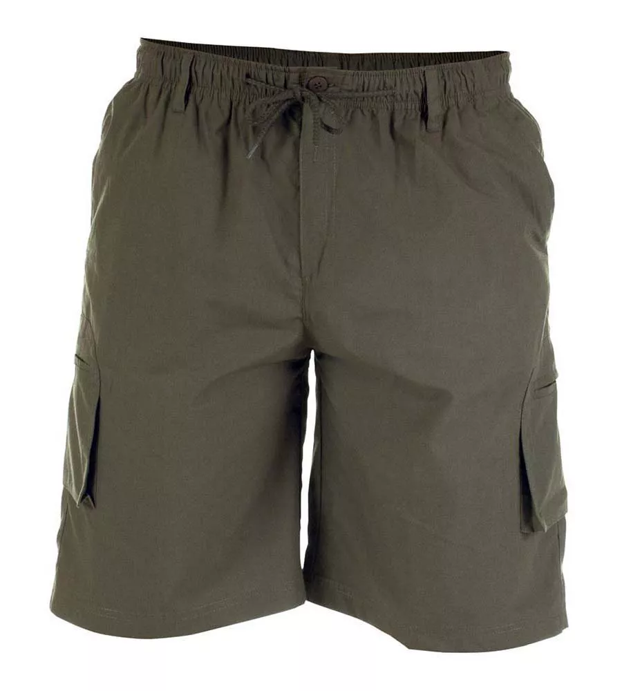 D555 Big Mens Khaki Cargo Short With Shaped Leg Pockets (NICK KHAKI)