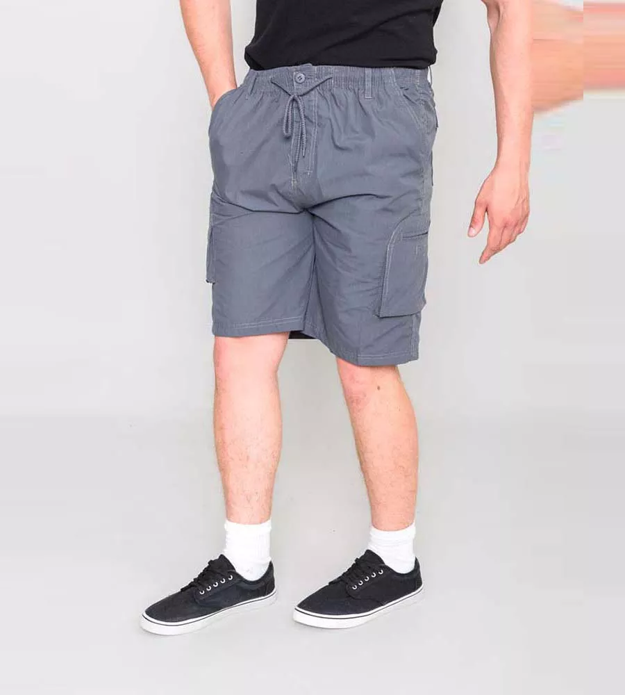 D555 Mens Grey Cargo Short With Shaped Leg Pockets (NICK)