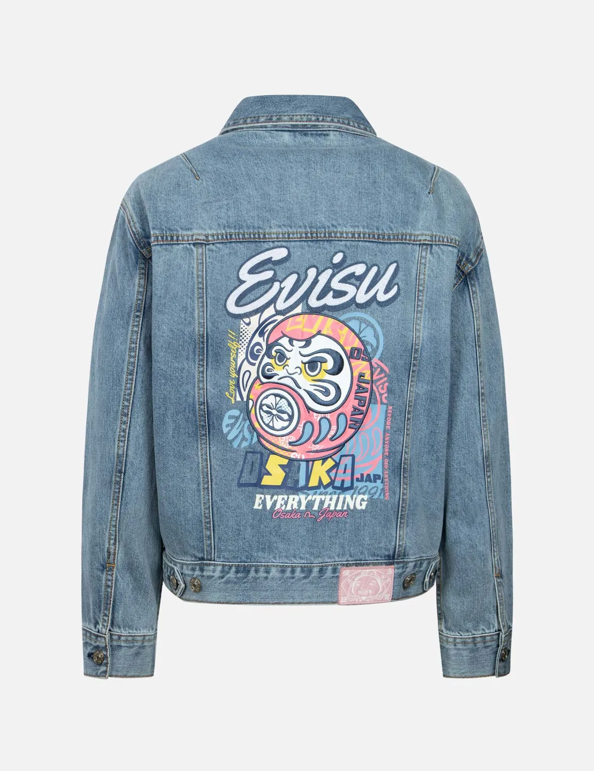 Daruma Appliqué Loose Fit Denim Jacket