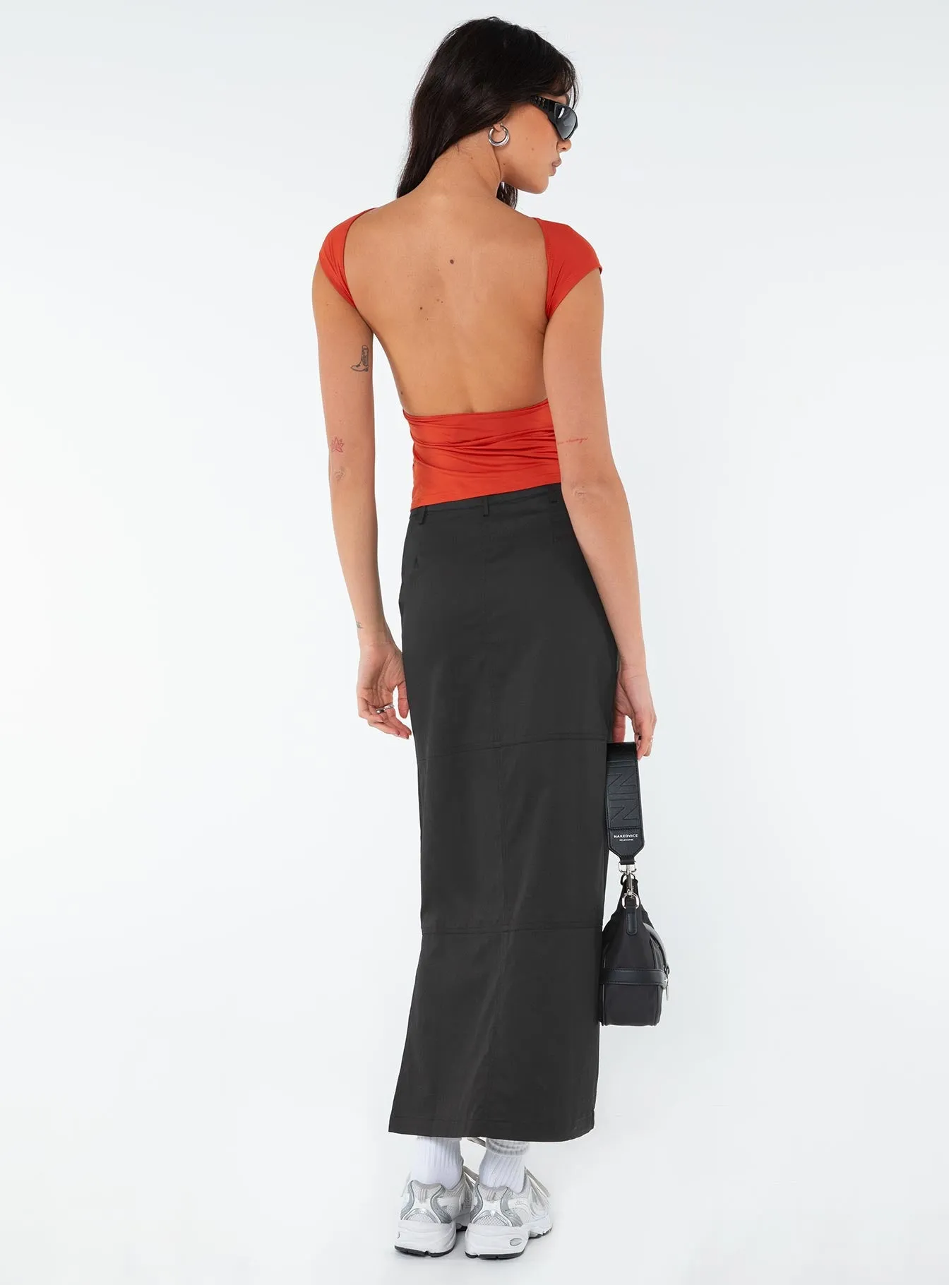 Devine Cargo Maxi Skirt Black