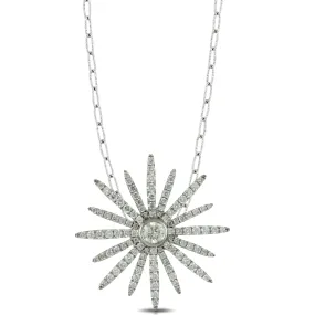 Doves Star Diamond 18K White Gold Pendant Necklace