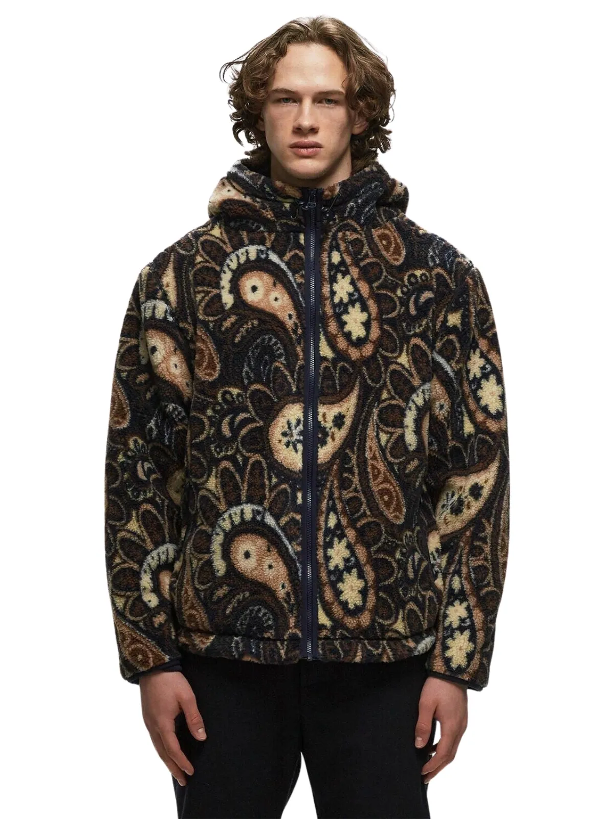 Drole De Monsieur Jacket Fleece Paisley Pattern Multi Colour