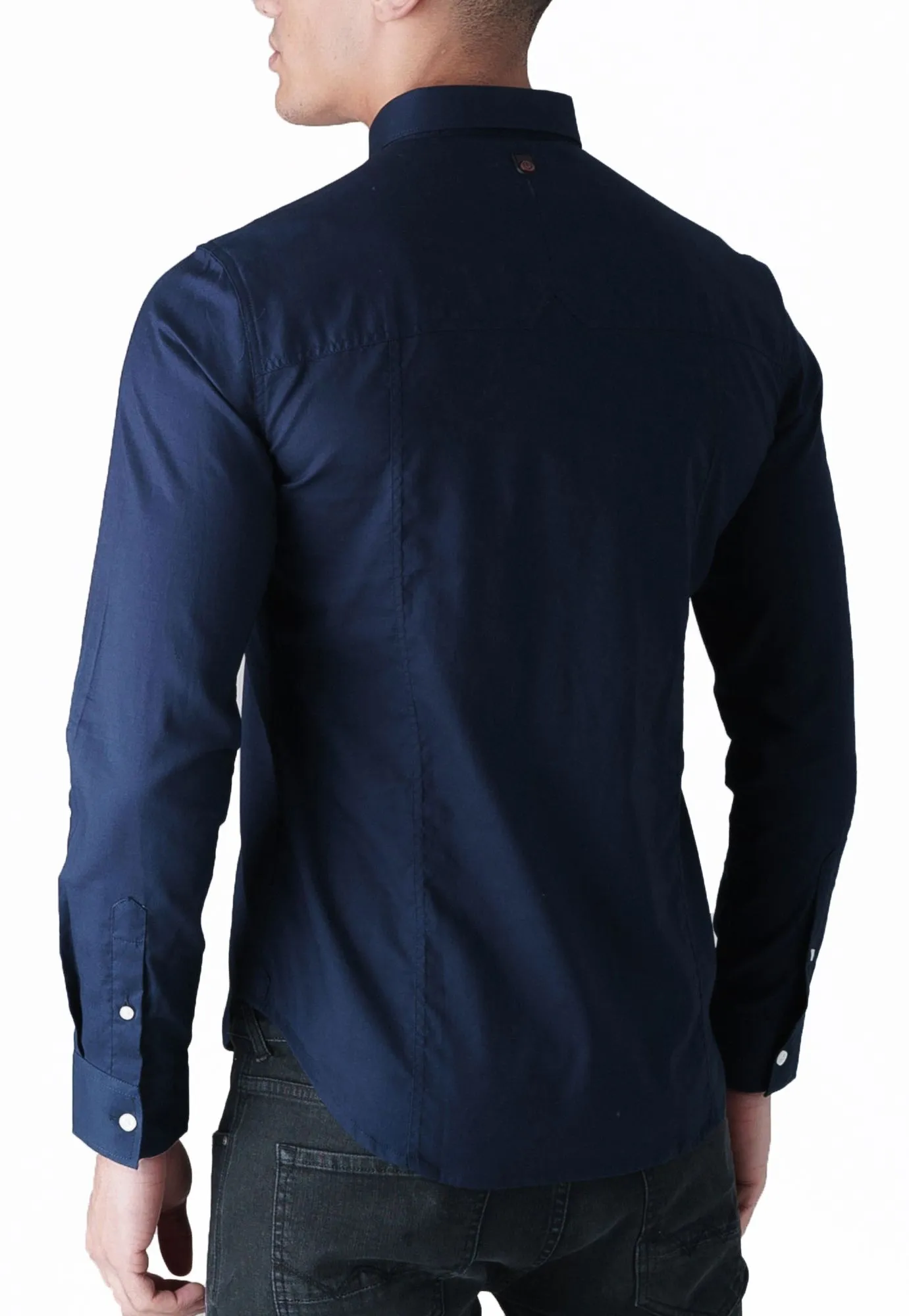 Duck and Cover Birch Long Sleeve Shirt Navy