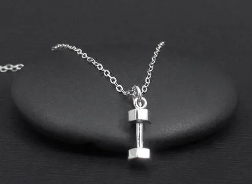 Dumbbell Barbell  Trainer Charm Necklace