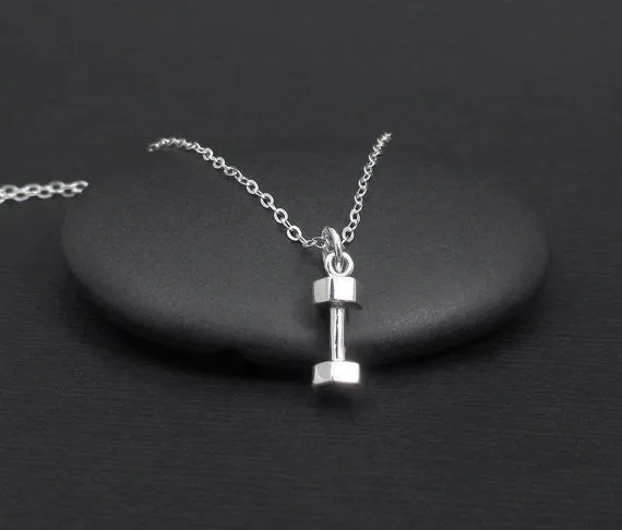 Dumbbell Barbell  Trainer Charm Necklace