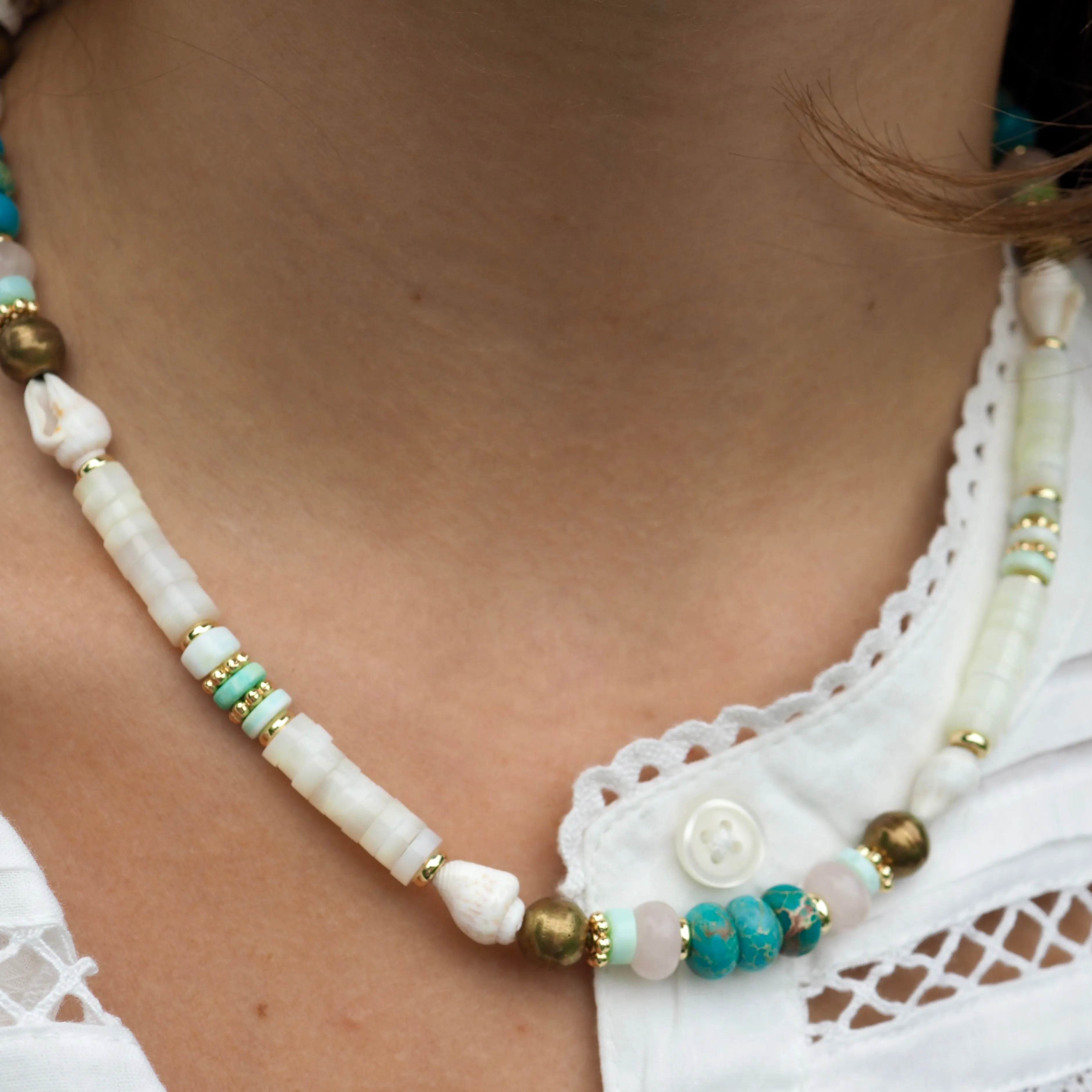 EDI SHELL BEADED NECKLACES