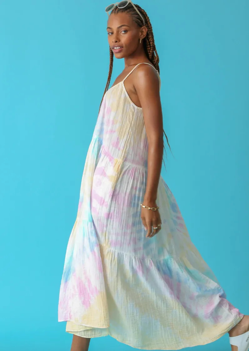 Electric and Rose- Paradiso Dress Wave Tie Dye