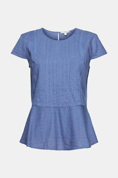 Esprit Cotton Dobby Blouse in Blue Lavender