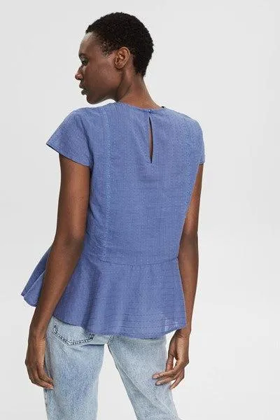 Esprit Cotton Dobby Blouse in Blue Lavender