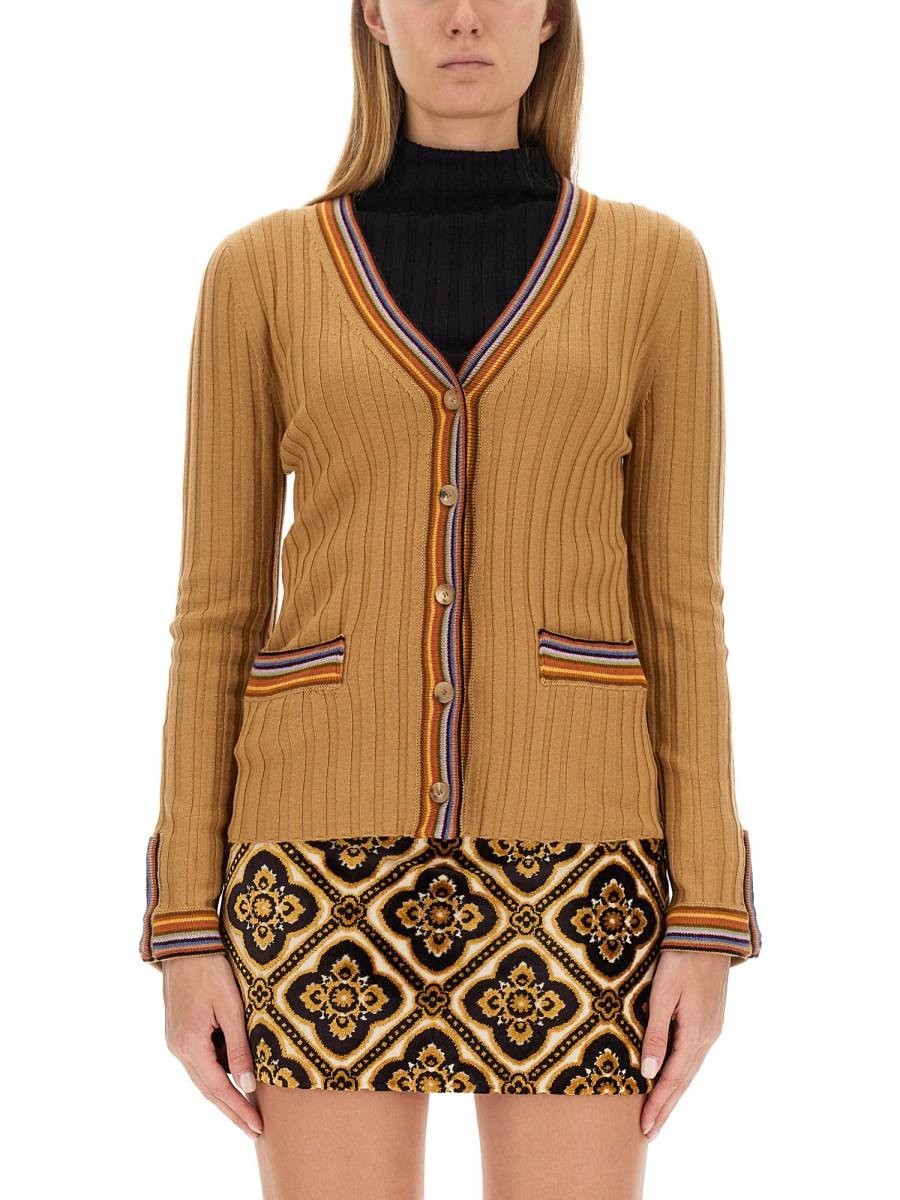 ETRO    WOOL V-NECK CARDIGAN