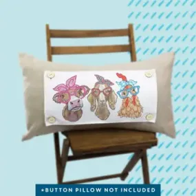 Farm Bow and Glasses Animals Pillow Swap - Lucky Bird