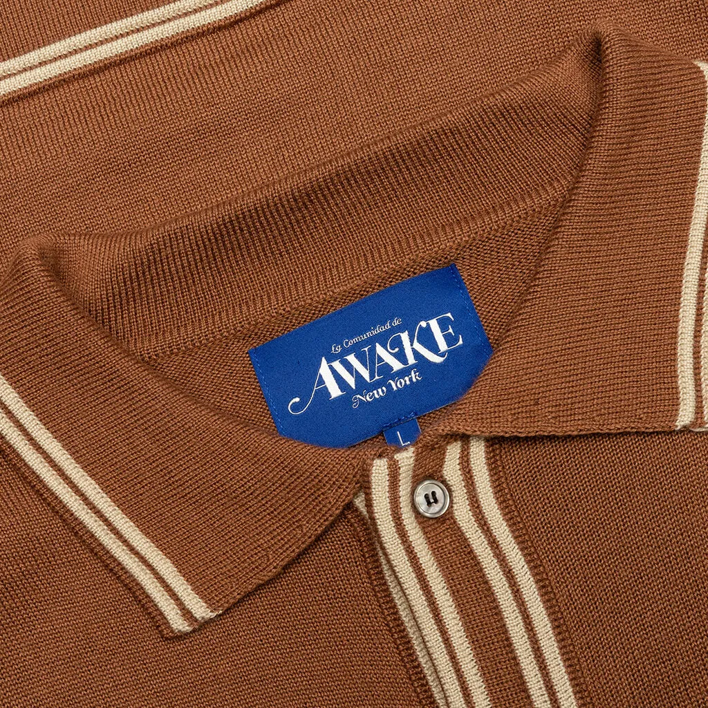 Fine Gauge Knit Cardigan - Brown