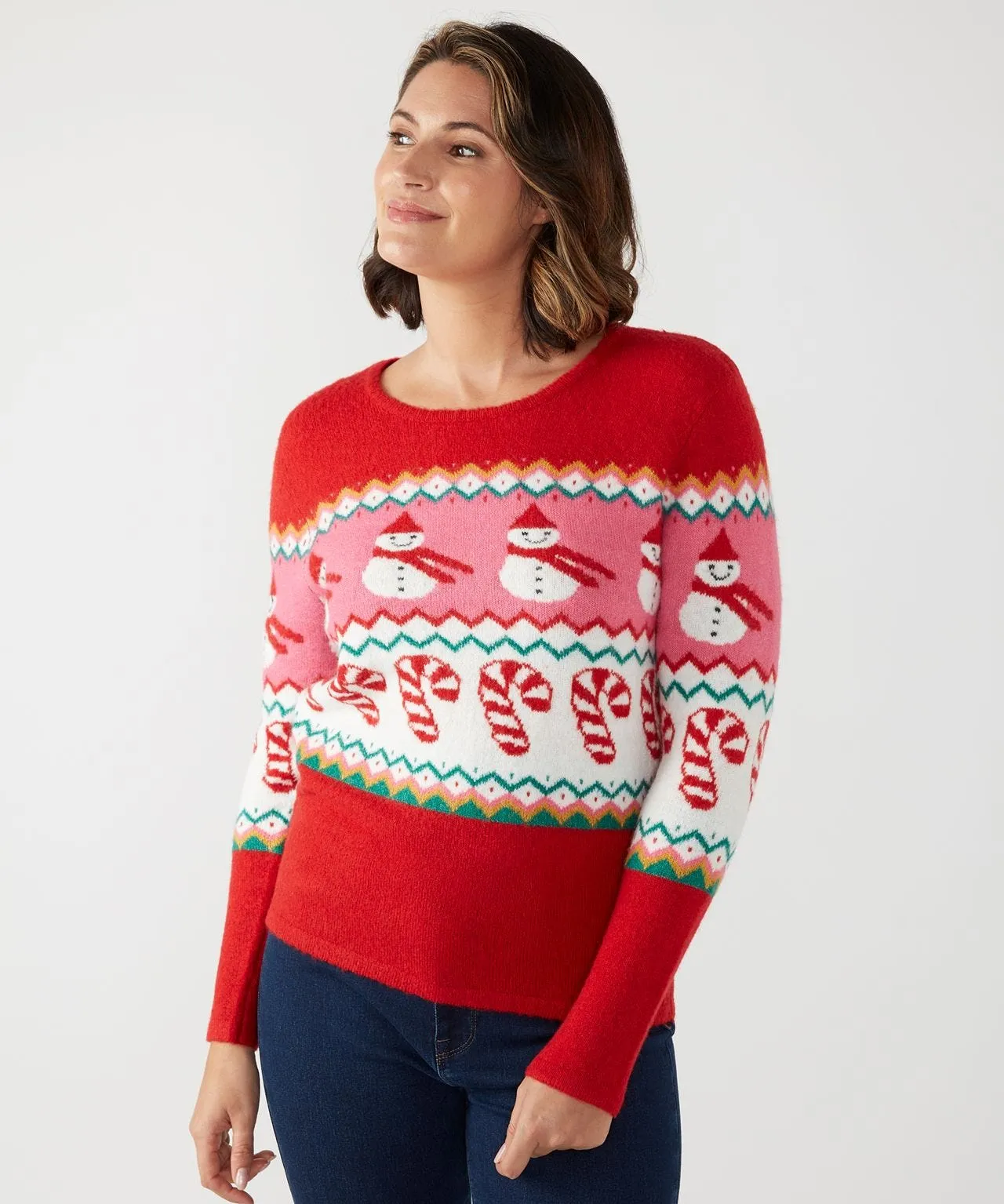 First Avenue Festive Snowman Jumper