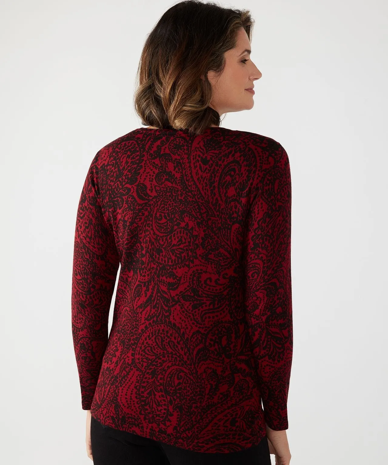 First Avenue Long Sleeved Print Jumper