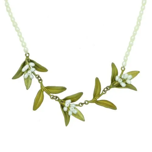 Flowering Myrtle 16 Adjustable Pearl Necklace by Michael Michaud