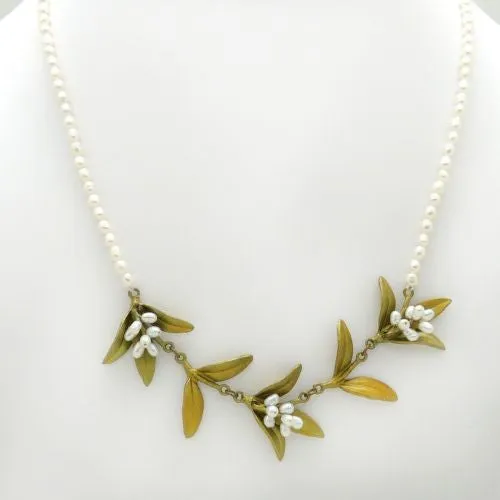 Flowering Myrtle 16 Adjustable Pearl Necklace by Michael Michaud