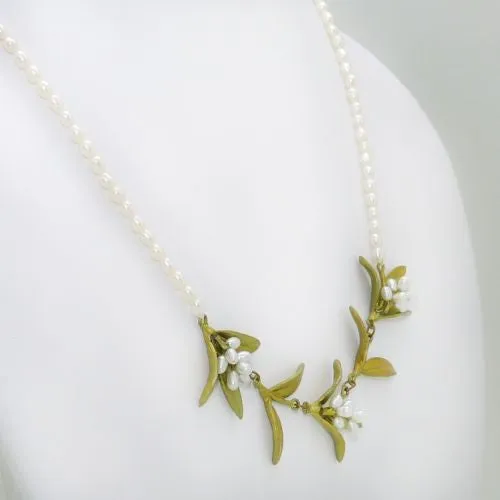 Flowering Myrtle 16 Adjustable Pearl Necklace by Michael Michaud