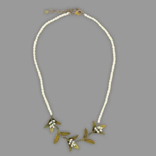 Flowering Myrtle 16 Adjustable Pearl Necklace by Michael Michaud