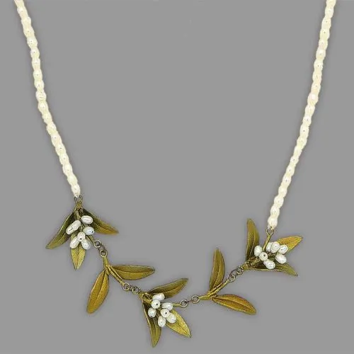 Flowering Myrtle 16 Adjustable Pearl Necklace by Michael Michaud