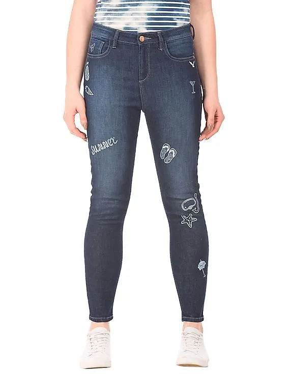 Flying Machine Women Skinny Fit Stone Wash Jeans