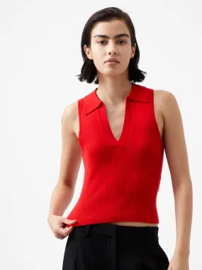 French Connection Cosysoft V-Neck Sleeveless Sweater - Mars Red