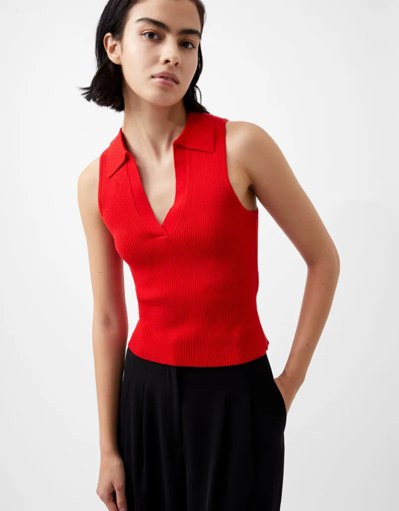 French Connection Cosysoft V-Neck Sleeveless Sweater - Mars Red