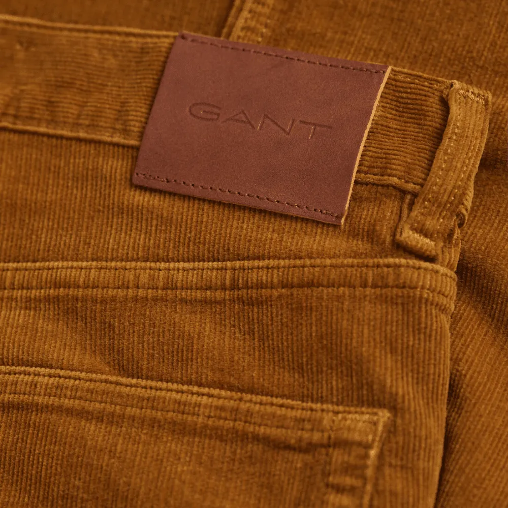 GANT Slim-Fit Woody Brown Corduroy Jeans | Menswear Online