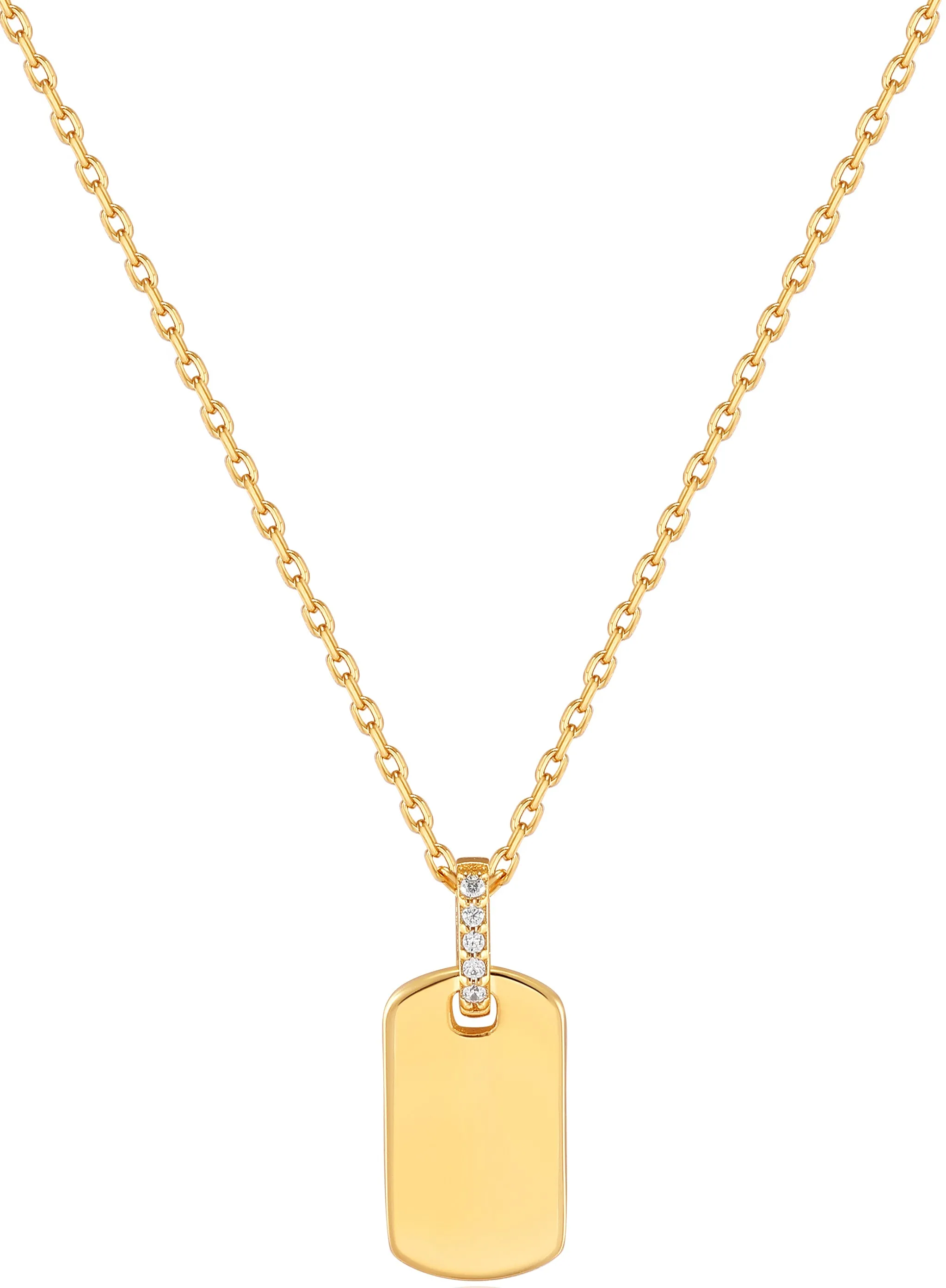 Glam Tag Pendant Necklace