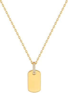 Glam Tag Pendant Necklace