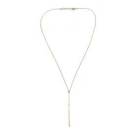 Gold Bar Lariat Necklace