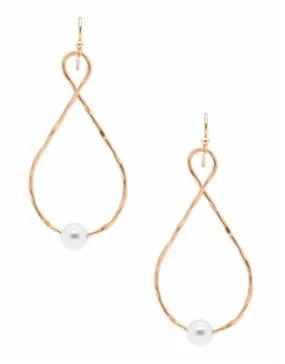 Gold Loop with Pearl Earrings