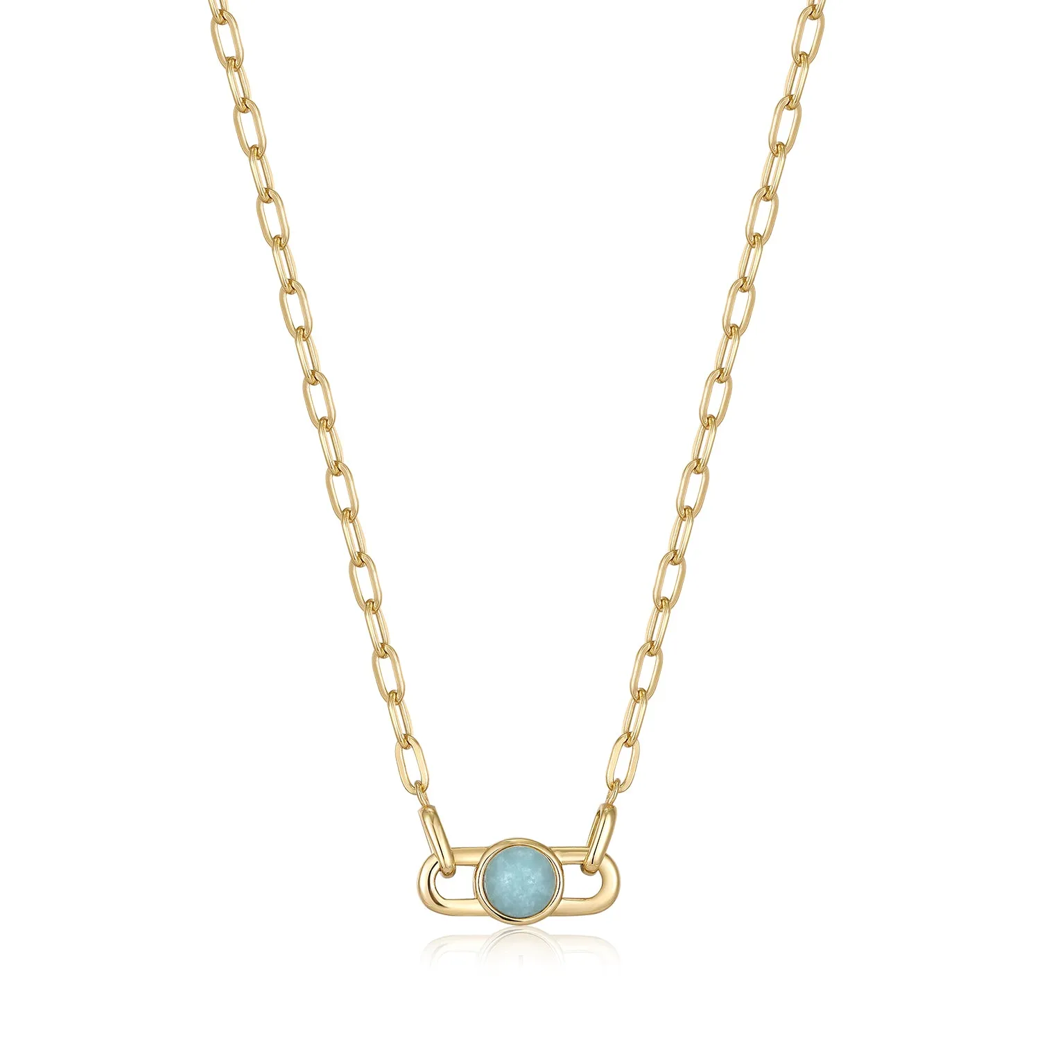 Gold Orb Amazonite Link Necklace