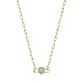 Gold Orb Amazonite Link Necklace