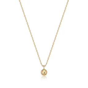 Gold Orb Drop Pendant Necklace