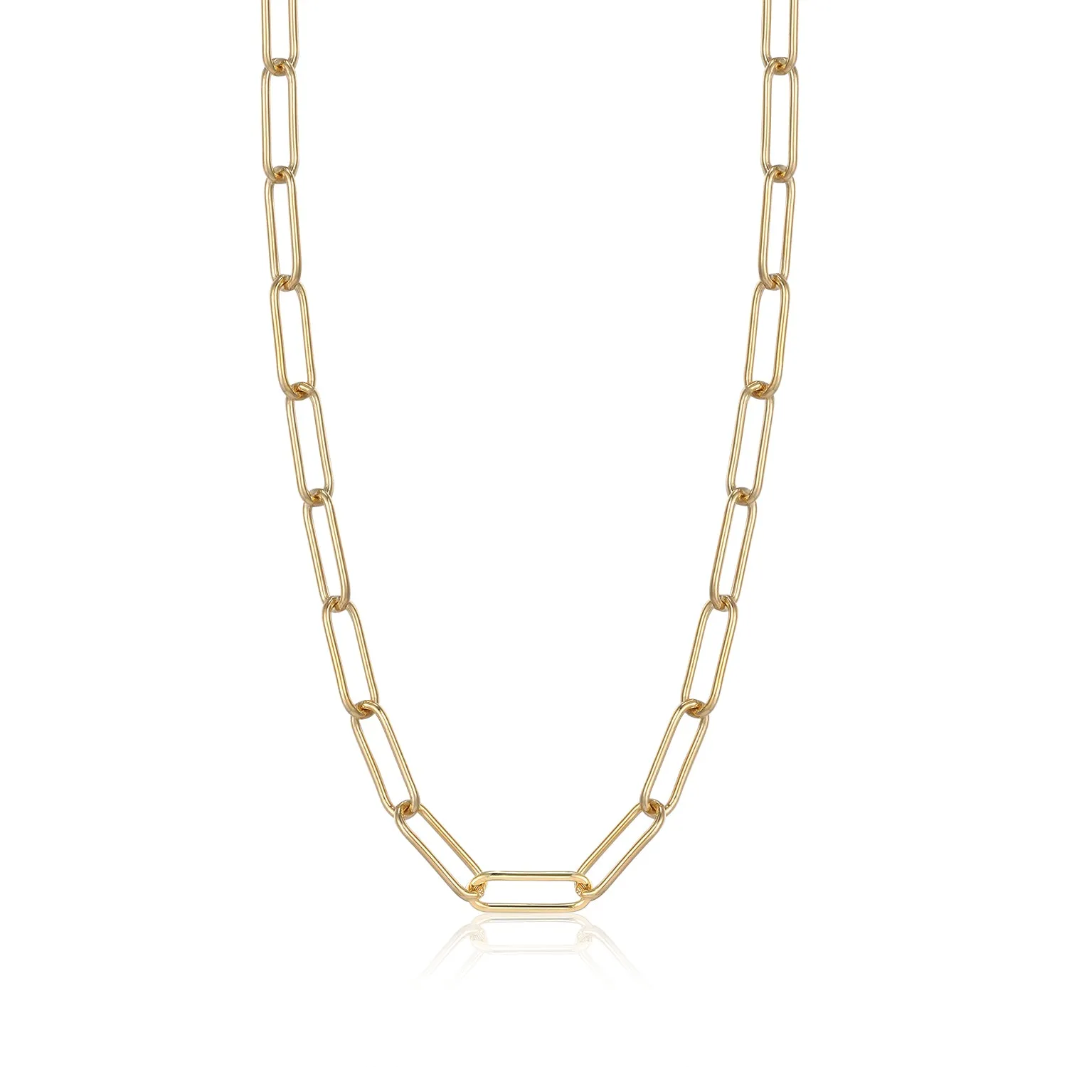 Gold Paperclip Chunky Chain Necklace