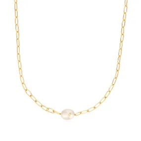 Gold Pearl Sparkle Chunky Chain Necklace?