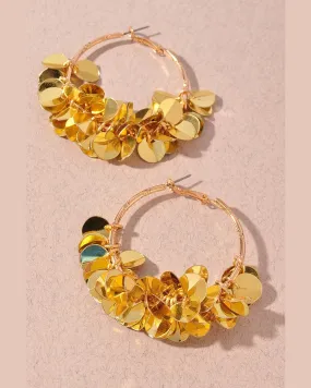 Gold Round Multi Layered 2 Earrings