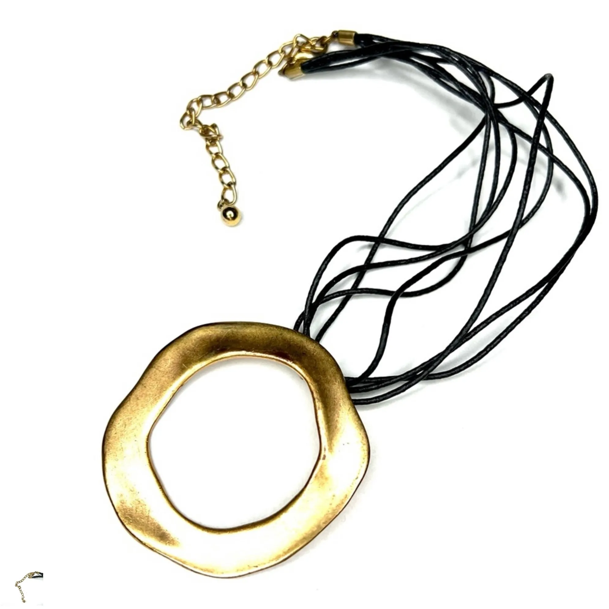 Gold Tone Necklace 7.5 inches String  Pendant