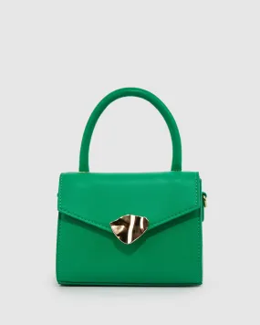 Green Kiki Clasp Top Handle Bag