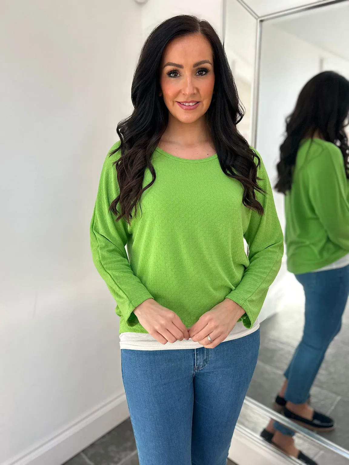 Green Layered Lightweight Knit Kiera