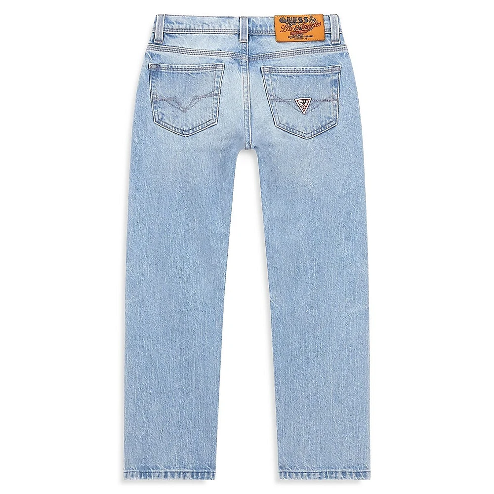 GUESS Boy's Rigid Denim Straight-Fit Jeans